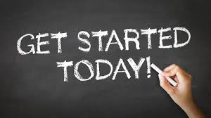 Get started today black chalk